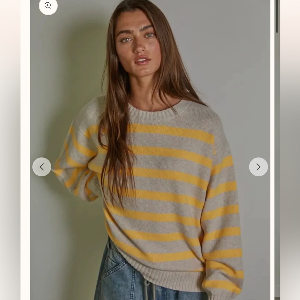 Yellow and cream striped pullover